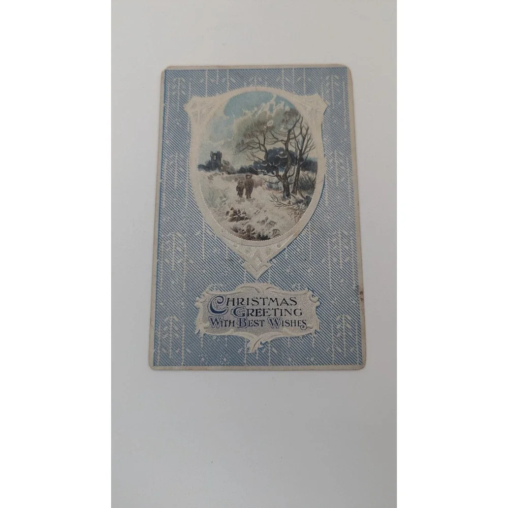 Vintage B.B. London Christmas Greeting Postcard Winter Scene Series X 53 Germany